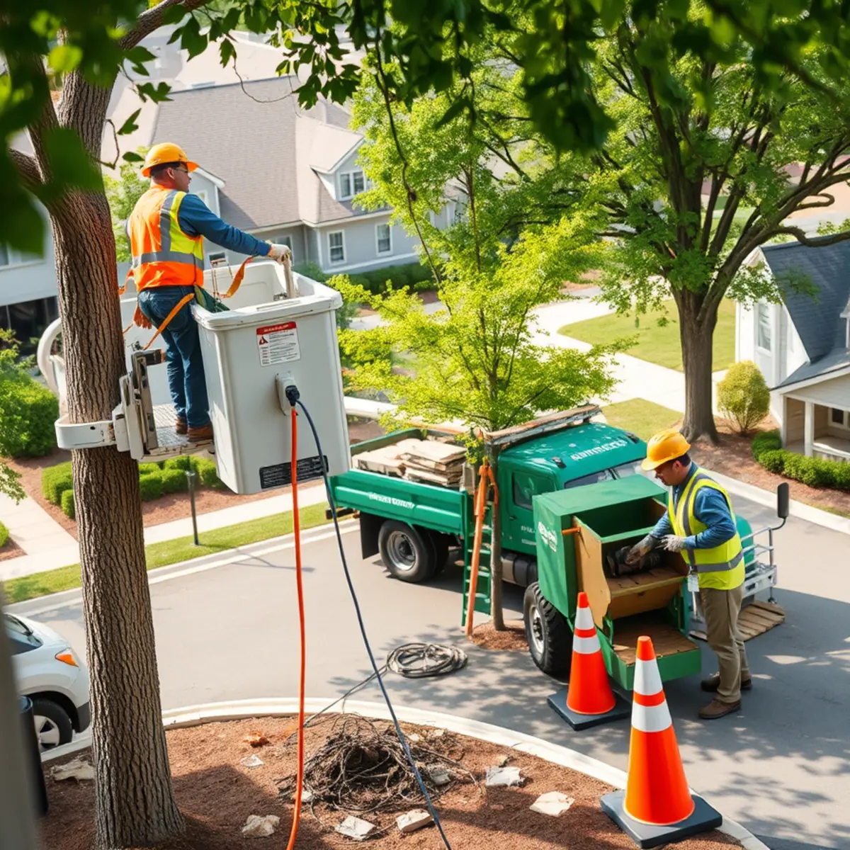 Hayworth Tree Service crew performing commercial tree services in Mid-Michigan