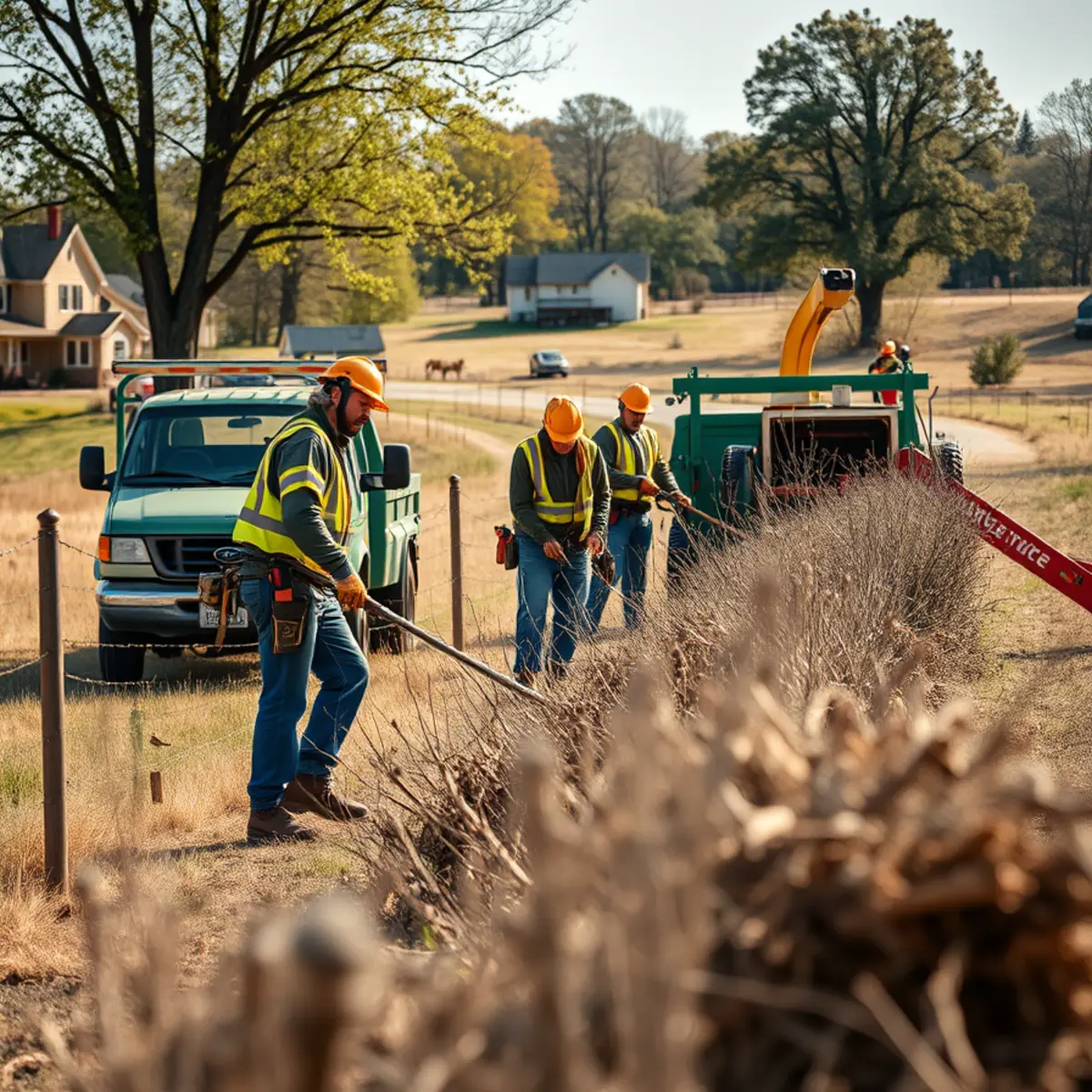 Hayworth Tree Service crew performing lot & land clearing in Mid-Michigan