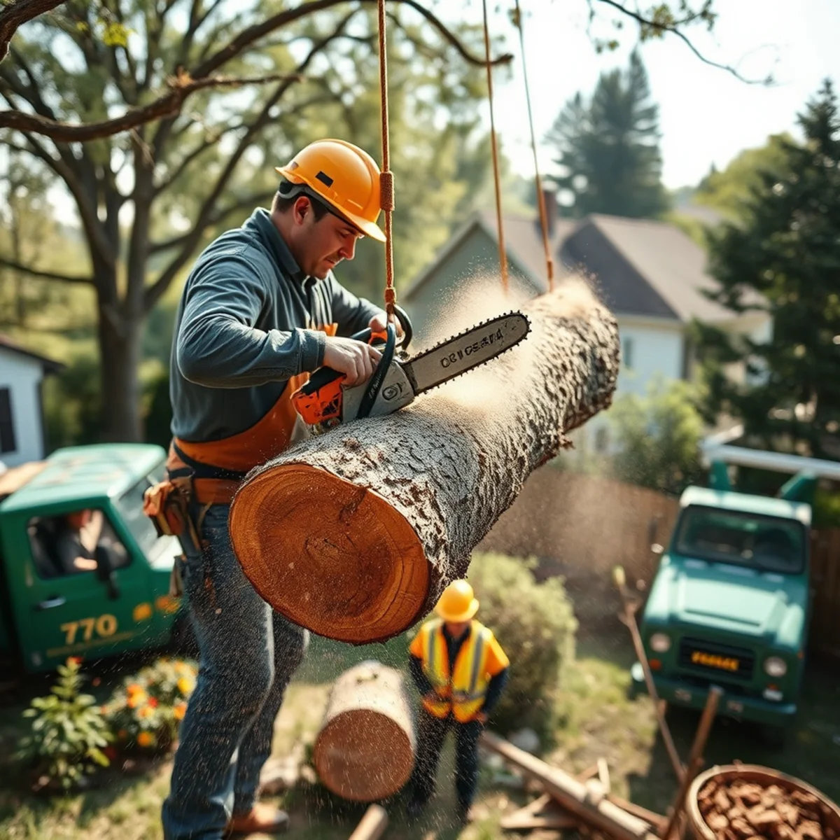 Hayworth Tree Service crew performing tree removal in Mid-Michigan